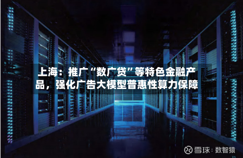 上海：推广“数广贷”等特色金融产品，强化广告大模型普惠性算力保障