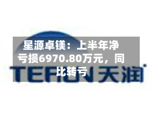 星源卓镁：上半年净亏损6970.80万元，同比转亏-第3张图片
