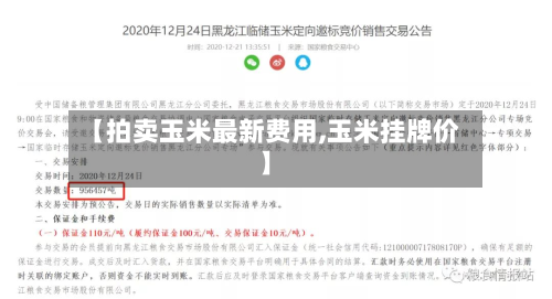【拍卖玉米最新费用,玉米挂牌价】-第2张图片