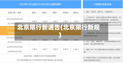 北京限行新通告(北京限行新规)